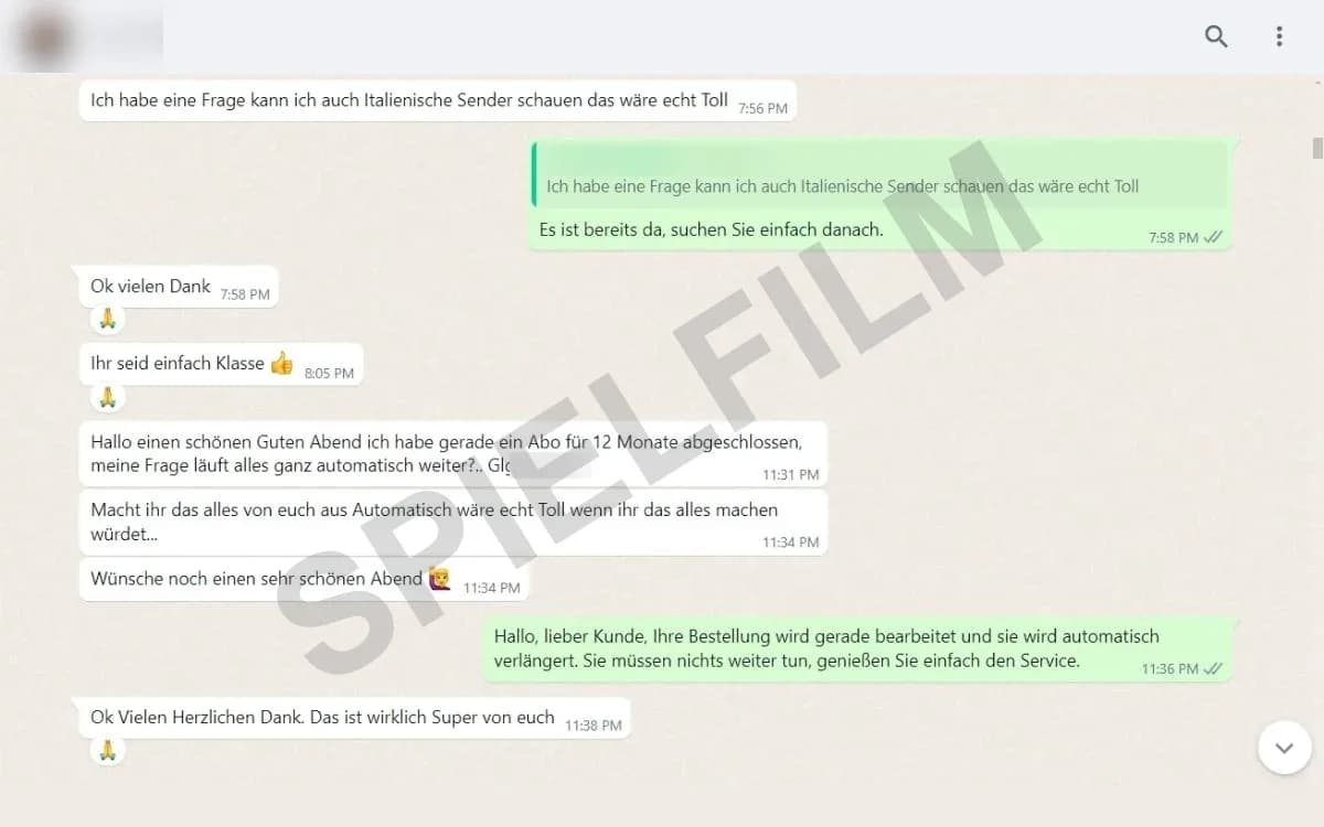 Kundenchat auf WhatsApp: Italienische Sender gewünscht