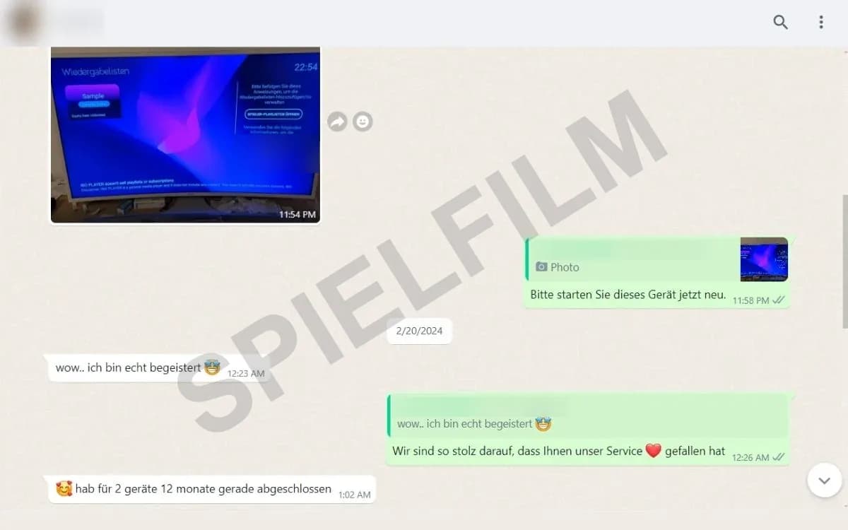 Kundenchat auf WhatsApp: Begeistert vom IBO Player